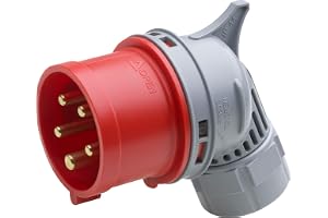 Meister CEE-vinkelkontakt – 5-polig – röd – 400 V – 16 A – maximalt kabeltvärsnitt 2,5 mm² (flexibla ledarer) och 4,0 mm² (st