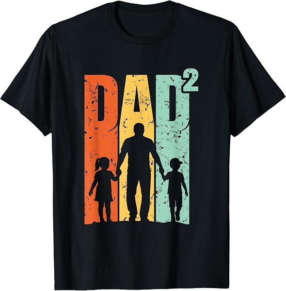 Dad of a Father Vintage Retro Two-Square T-Shirt - 1