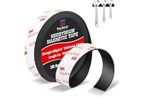 Thaibear Neodymium Magnetic Tape Self Adhesive, Extra Strong Flexible Magnet Strips Roll (15mm x 1m x 1.5mm) with 3M Adhesive Backing, Magnetic Strips Heavy Duty Perfect for Wall, DIY, Art