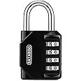 Satargo 4 Digit Combination Padlock for Gym Locker - Indoor and Outdoor Weatherproof Padlock with Code - Cut Resistant Digital School Locker Padlock (Black)