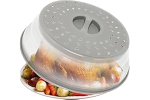 RUNZI 8.3inch Collapsible Microwave Food Cover, Splatter Guard,Vented Microwave Lid for Food, BPA free TPR, Dishwasher safe
