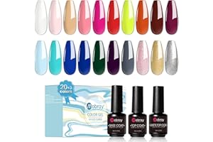 Mobray Smalto Semipermanente Unghie, 23 pcs Smalti Semipermanenti per Unghie Kit, Rosso Rosa Blu Smalto per Unghie Completo con Base, Top Coat, Matt Coat, Set di Smalto Gel Unghie