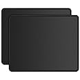 ITNRSIIET [2 Pack Mouse Pad with Stitched Edge, Premium-Textured Square Mouse Mat,Washable Mousepads with Lycra Cloth, Non-Slip Rubber Base Mousepad for Laptop, Computer, PC, 260x210x3mm Black