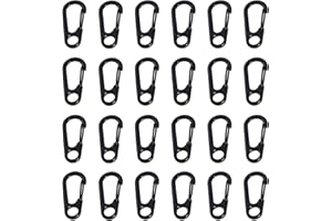 WEROWNSGSO Lot de 20 mousquetons de pompier, mousquetons en aluminium, mini crochets, petits mousquetons pour porte-clés, randonnée, camping, voyage