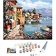 HASTHIP Oil Painting Paint By Numbers For Adults & Kids & Beginners Diy Acrylic Painting Gift Kits Drawing Paintwork With Paintbrushes, 40 * 50Cm, Beige