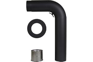 LANZZAS Ugnsrör set 90° utdragen utan gasreglage, i diameter, DN Ø 150 mm, färg: svart-metallic – fler rör från vårt sortimen