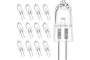 LedWekei Lampadine alogene G4, lampadina a capsula trasparente da 6 V 10 W, lampadina a capsula trasparente a 2 pin, lampadine dimmerabili a luce bianca calda 2700 K (confezione da 12)