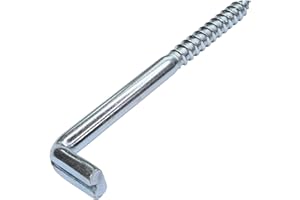 AERZETIX - C47890 - Lot de 20 - Crochet en forme de L Ø5.8x100mm - vis à bois fileté - gond à talon à visser - gond à visser piton équerre