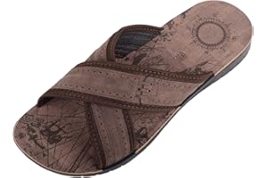 Absolute Footwear Sandalias de playa fáciles de poner para hombre