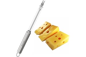 SALVERIA Couteau fromage fil a couper fromage professionnel acier inoxydable avec extremite de la fourche coupe fromage beurre gâteaux coing fromage frais flan pâté couteau a fromage couteaux à fromage