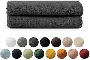 ‎BLUMTAL Blumtal Premium Frottier Handtücher Set mit Aufhängschlaufen - Baumwolle Oeko-TEX Zertifiziert, weich, saugstark - 2X Handtuch (50x100 cm), Anthrazit