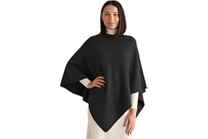 creazioni unique Poncho Mantella da Donna Invernale Made in Italy - Poncho Donna Caldo Misto Cashmere Lana e Viscosa con Essenza di Fiore di Ciliegio