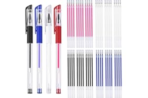 JANYUN 4 Pieces Heat Erasable Pens for fabric with 12 Refills for Quilting, Sewing, DIY, Dressmaking, Tailors Chalk
