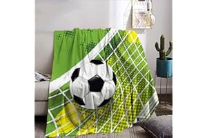 CIUNVXD Kuscheldecke Jungen 150x200,Fußball Decke Kinder,Sport Themen Warme Kuscheldecke Sofadecken Flanelldecke Decken für Kinderbetten (C, 150x200cm)