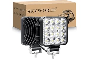 ‎SKYWORLD SKYWORLD 2pcs 12V led strahler kfz, 3.34 Zoll 48W Mini Spot scheinwerfer auto offroad beleuchtung nebelscheinwerfer für SUV ATV Traktor LKW 4x4, 6000K Weiß, led arbeitsscheinwerfer, led arbeitslicht