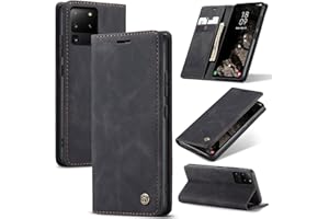 Azororo Handyhülle für Samsung Galaxy S20 Ultra 5G Hülle Premium Lederhülle Flip Case Magnet Tascher Kartenfach Standfunktion Klapphülle Schutzhülle für Samsung Galaxy S20 Ultra, Schwarz