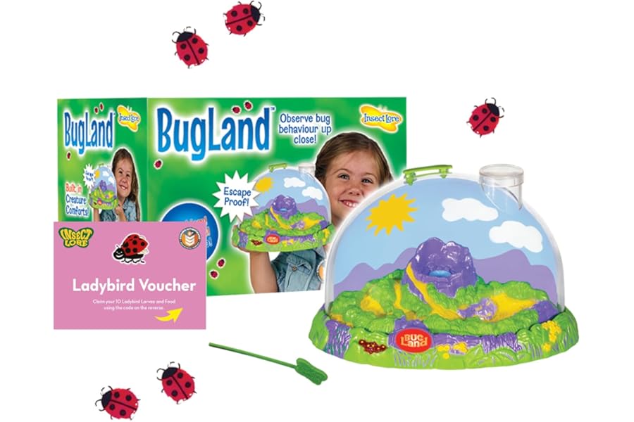 Insect Lore BugLand™ With Ladybird Larvae | Ladybird Growing Kit | Redeem Voucher For Live Ladybird Larvae