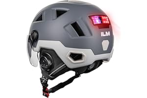 ILM Casque Velo VTT Bluetooth Homme Femme Homologué NTA8776 CE CPSC-Casque de Velo Route Adulte avec Visiere LED d'Alerte de Freinage
