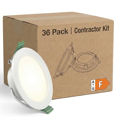 Lot De 24 Spots LED Encastrables Ultra Slim 5W - Équivalent 40W, Blanc Froid 6000K, Downlight Plafonnier Rond Métal Noir, Installation Facile