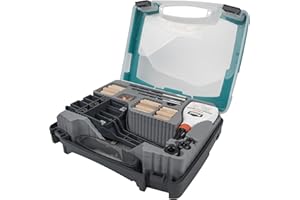 wolfcraft Set universale per spinatura da 78 pezzi I 4645000 I Il set di base completo per tutte le giunzioni comuni con spine di legno