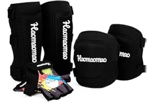 RUNDONG Knee Pads for Kids/Youth/Child, Soft Knee Pad Elbow Pads with Bike Gloves, Toddler Safety Protective Gear Set for Roller Skates Cycling BMX Bike Skateboard Inline Skatings Scooter Riding Sports