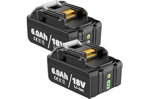 EVARY 2 Stück 18V Ersatzakku Für Makita BL1860B BL1860 BL1830 BL1860B BL1820 BL1815 BL1860 BL1860B BL1835 BL1845 BL1850B BL1850 194205-3 LXT-400 Akku LED Werkzeug