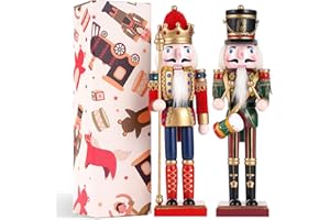 TPUDN 2PC Soldats Casse-Noisette en Bois, 30CM Noisette Soldat cheminée décorations de Noël, Soldat Peint en Bois pour Décoration, Cadeaux de fête la décoration de Figurine Noel, décorations de table casse