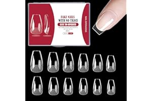 NACERLARY 500 Stück Falsche Nageltips, 12 Größen Halbmattierte Nagelspitzen,Kurze Nagelspitzen Zum Aufkleben Nail Art Starter DIY, Halbmattierte, Kurze Schaltung
