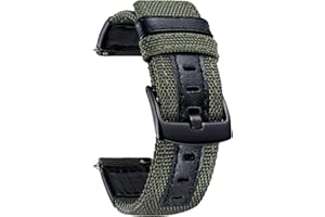 BINLUN Canvas Watch Strap for Men 18mm 20mm 22mm 24mm Quick Release Classic Canvas Watch Strap for Women Canvas Replacement Watch Band Black Blue Red Brown Green Khaki Grey with Stainless Steel Buckle