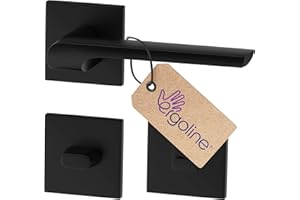 ERGO line Design moderne, poignée de porte noire ZOE, pour portes d'intérieur, la silhouette ultra-fine, poignée carrée noire mate, garnitures de porte, poignée (Condamnation Sans Voyant)