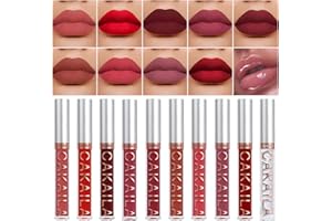 UTAPOSSIN Matte Lip Gloss, Rossetti Lunga Durata, Vellutato Opaco lip Gloss, set di Rossetti Liquidi Opachi, Nutriente Opaco a Lunga Durata Stick per Labbra, Waterproof, a Lunga Durata (02#, 10pc)