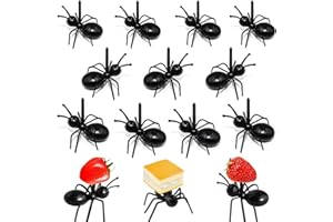 QIQN Fourchette à Fruits Fourmi Créatif Réutilisable Plastique Mini Fourchette à Fruits pour Enfants Fête Bento Boîte Lunch Dessert Piquer Fourchettes Fruits Fork (48 Pièces)