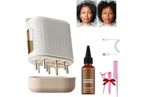 HAOJIESHUN Follicle Activator 3.0 Free Chebe Hair Growth Oil, Curlic Follicle Activator 3.0 Scalp Machine, Electric Scalp Massager Hair Growth with Hair Oil & 6ml Tank(1pcs)