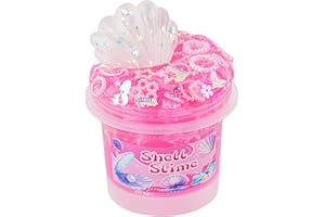 OKAYBEE Rosa Pearl Ring Slime, melma crunchy per bambini, regalo per feste per ragazze e ragazzi, giocattolo sensoriale, regalo di Natale e di Hallowmas