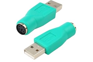 BISLINKS 2 x Mini USB 2.0 Type A Male To PS2 Female Mouse Keyboard Converter Adapter