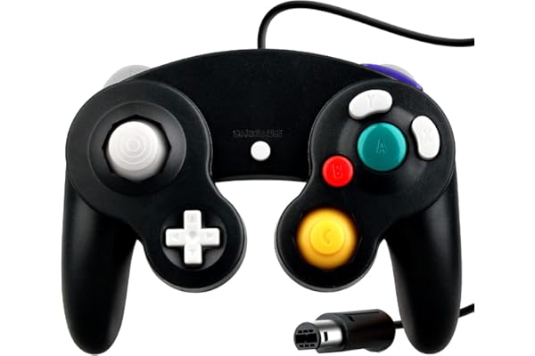 OSTENT Wired Choc Classique Controller Gamepad Joystick Joypad Compatible pour Nintendo GameCube NGC Wii Console Jeux Vidéo Couleur Noir