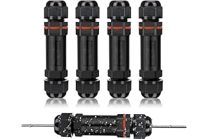 Elecoutek 4ST Caja de Conexiones IP68 Conector de Cables Exterior Impermeables Caja de Conectores Electricos 3 Polos Conector Estanco para Cable de Diámetro Ø 5-13mm