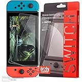 Orzly Glass Screen Protectors compatible with Nintendo Switch - Premium Tempered Glass Screen Protector TWIN PACK [2x Screen 
