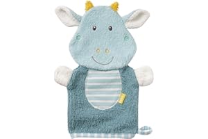 Fehn 065206 Guanto spugna Drago, panno spugna con figure di animali per un allegro divertimento durante il bagno, per neonati e bambini da 0 + mesi