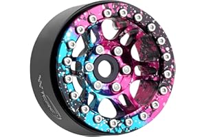 TCRC 4PCS Splash Anodizing Aluminum 1.9 Inch Beadlock Wheels Hubs for 1/10 RC Crawler Axial Wraith RR10 YETI SCX10 D90 TRAXXAS TRX4 CC01