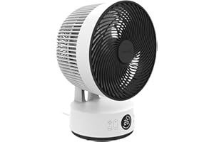 MeacoFan Sefte® Table Fan - 10” Air Circulator with 12 Speeds - Horizontal and Vertical Oscillation - 3 Oscillating Ranges - Ultra-Quiet, Remote Controlled Cooling