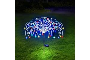 KOBOKO Solar Feuerwerk Gartenlichter, 60 LED Solar Gartenleuchte Außen, 8 Modi Solarleuchten Gartendeko, Wasserdicht Feuerwerk Lichter, Farbiges Solarlampen für Außen Hof Balkon Terrasse Garten Deko