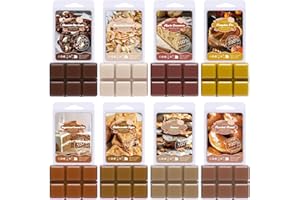 SoulOrigin Bäckerei duftende Wachs schmelzt, duftende Soja Wachs Würfel Geschenkset für Wachs Wärmer-Schokolade Chip Cookie, Apfelzimt, gebratene Kokosnuss, Kürbis Kuchen, Butterscotch Toffee 8x2.5oz