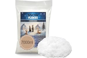 com-four® Nieve Artificial de 100g/7000ml para Decorar y Hacer Manualidades - Nieve esponjosa - Nieve Decorativa para Navidad - Nieve engañosamente Real y Suave (100 Gramos - Nieve Artificial Gruesa)