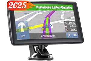 LOVPOI Navigation Device for Car 2025 Navigation Car 7 Inch GPS Navigation Test Winner with Europe 44 Map Free Upgrade Voice Guidance Camera Warning Lane Assistant POI