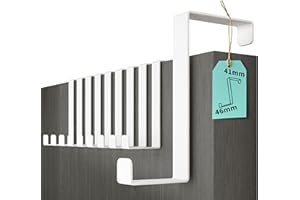 4smile Appendiabiti da Porta - Gancio Porta Impermeabile - Attaccapanni in Acciaio Inox con Alta Capacità di Carico, Ganci Versatili, Colore Bianco