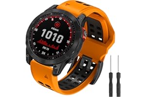 Songsier Fenix 7X Armband, 26mm Weiches Silikon Sport Ersatzarmband Verstellbare Uhrenarmband mit Quick-Fit für Fenix 8 51mm, Fenix 6X Pro, Fenix 6X, Fenix 5X Plus, Fenix 5X, Fenix 3, Fenix 3 HR