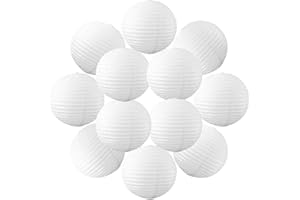 SKYLANTERN 12 farolillos de papel de 30 cm, color blanco, colgante de bola de papel de 30 cm (12 pulgadas), tipo linterna japonesa para decoración de boda, 12 piezas, el Must de la gama de lámparas de papel,