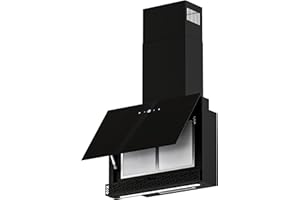 FIREGAS Dunstabzugshaube 60cm umluft, Luftmenge 477m³/h, leiser bürstenloser Motor, Touchscreen, LED, mit Kohlefilter CC170