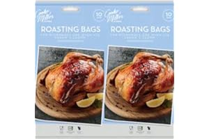 COOKE & MILLER 20x Large Roasting Bags 250mm x 380mm Oven & Microwave Safe for Juicy Meat Chicken Turkey Fish Vegetables